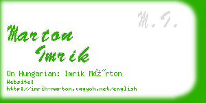 marton imrik business card